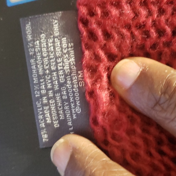 CT772 Wooden Ships Ladies Red Lightweight Long Sleeve Sweater S/M - Picture 6 of 6